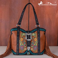 Montana West Floral Embroidered Concealed Carry Tote