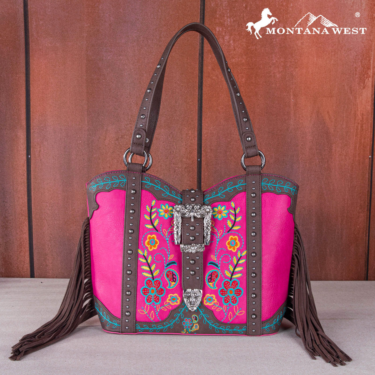 Montana West Floral Embroidered Concealed Carry Tote
