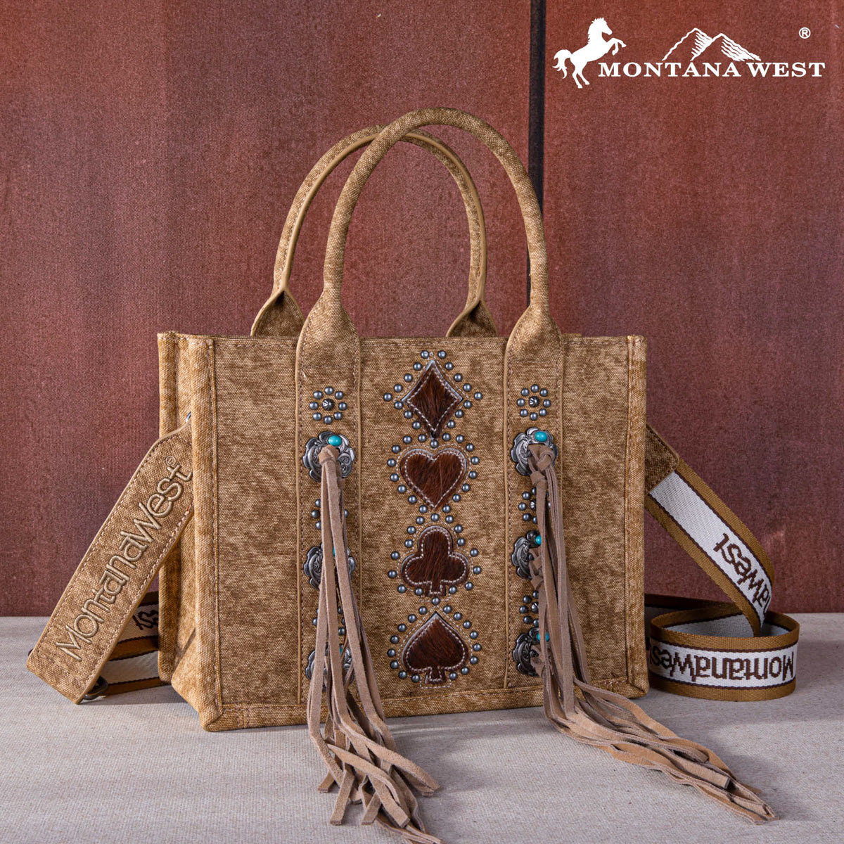 Montana West Concho Fringe Carry Tote
