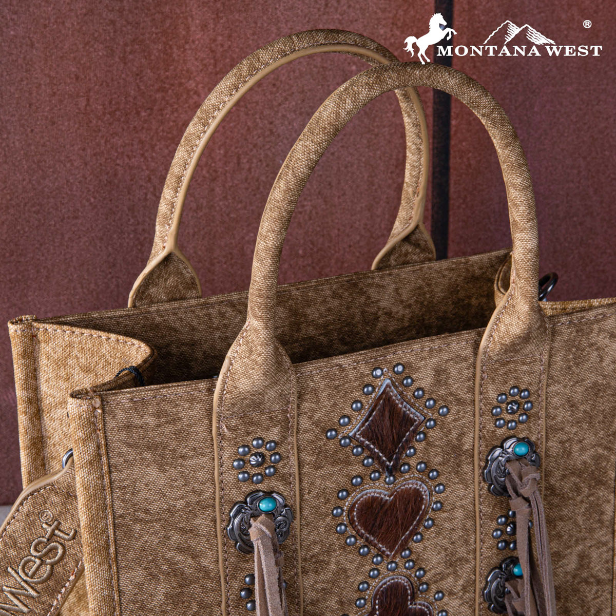 Montana West Concho Fringe Carry Tote
