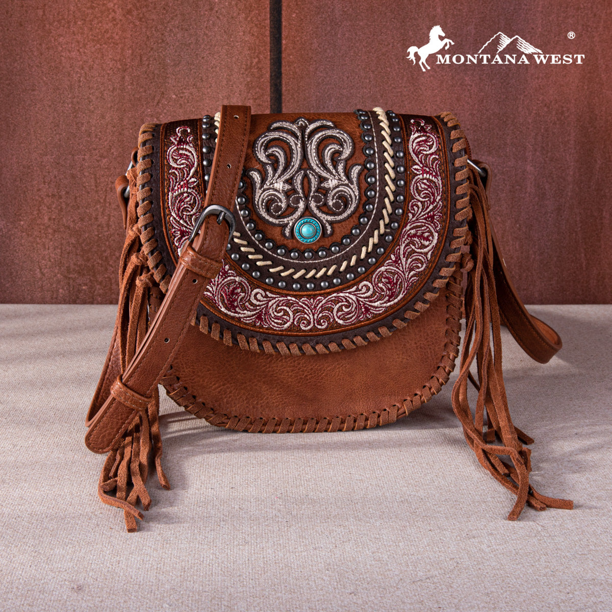 Montana West Fringe Concho Crossbody