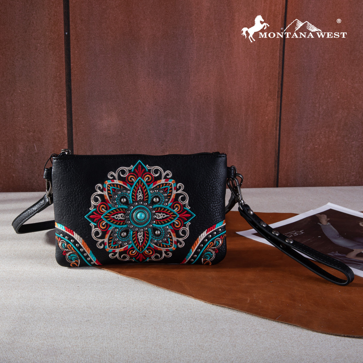 Montana West Floral Embroidered Wristlet