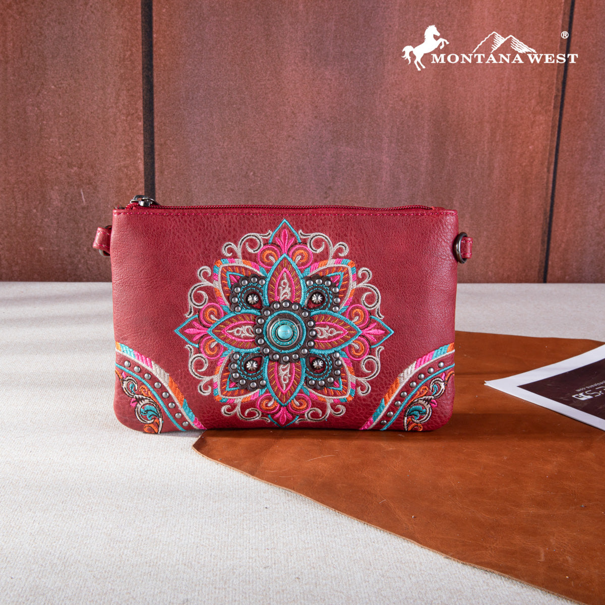 Montana West Floral Embroidered Wristlet