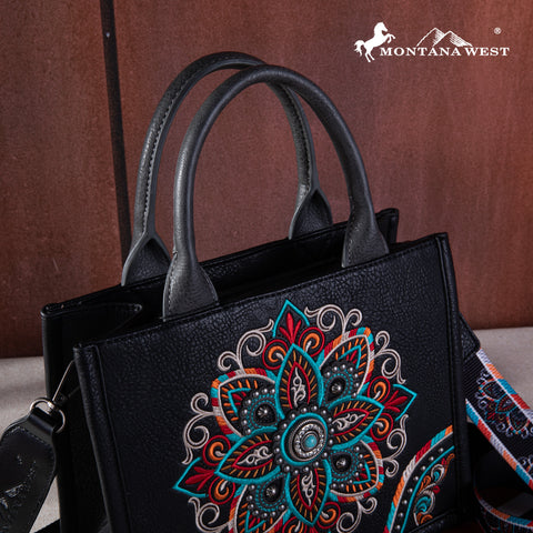 Montana West Floral Embroidered Tote Bag