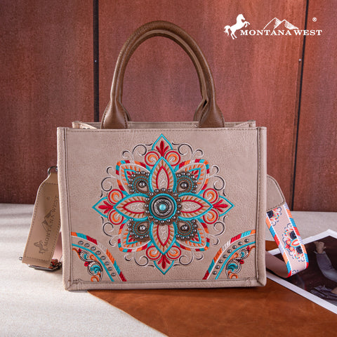 Montana West Floral Embroidered Tote Bag