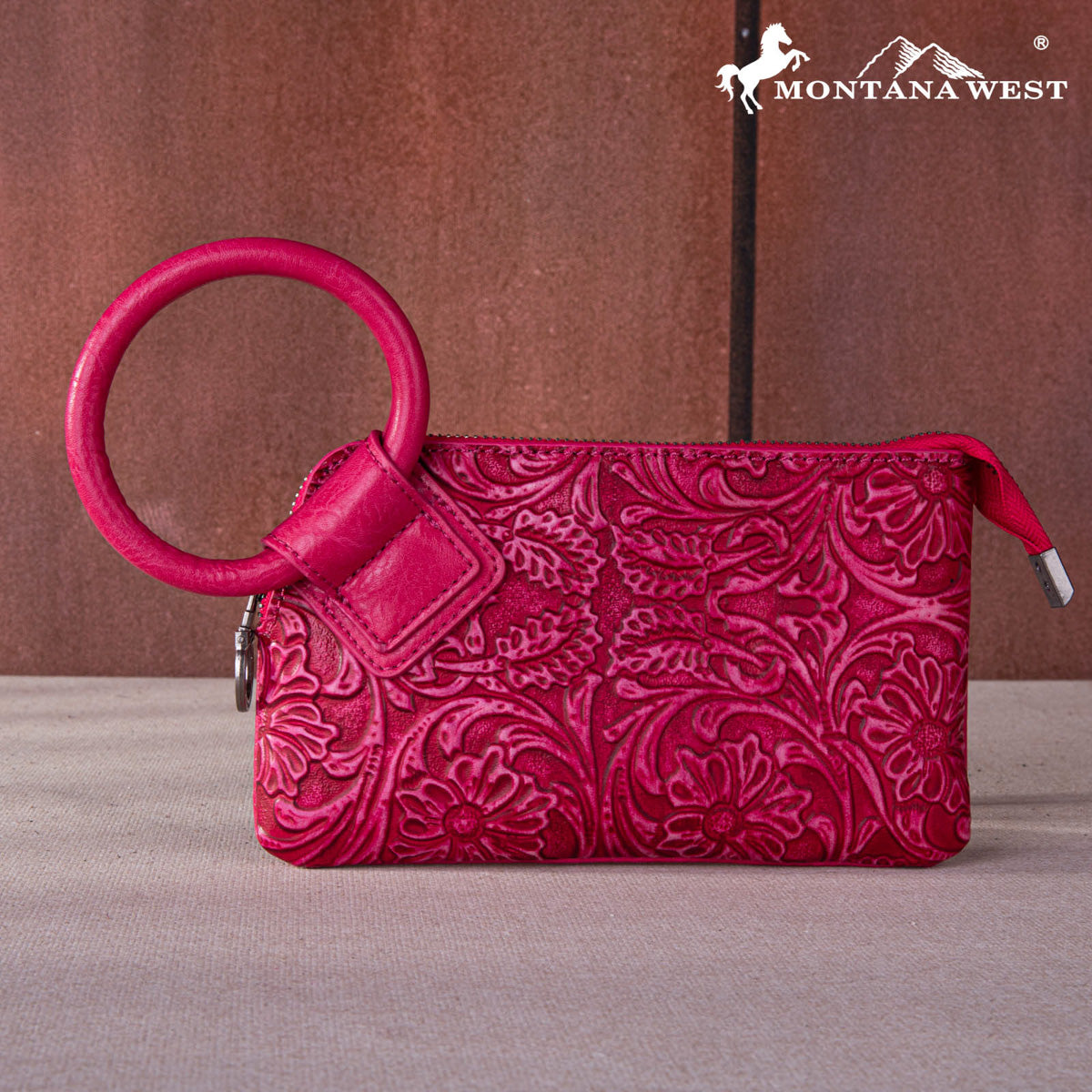 Montana West Floral Tooled Wristlet