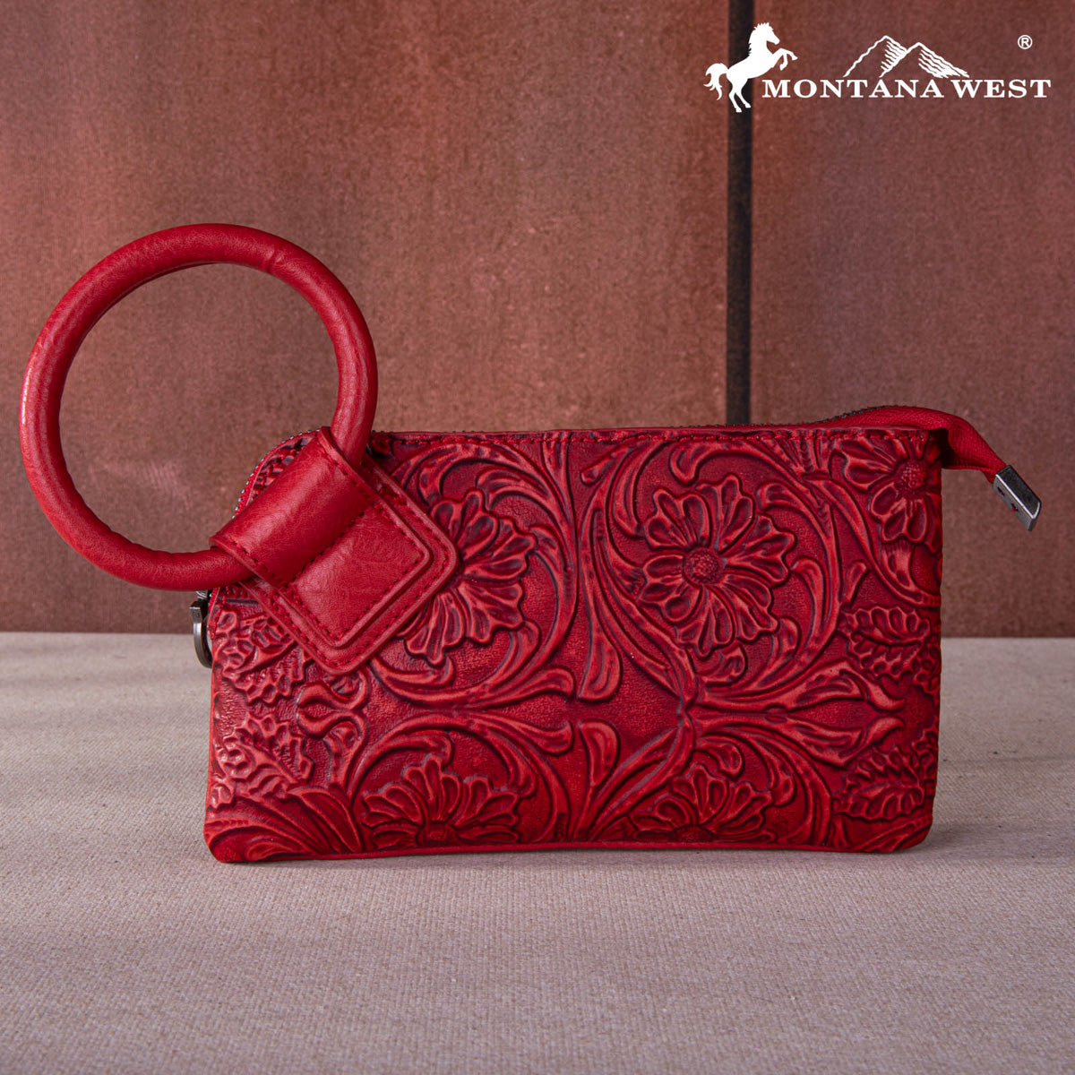 Montana West Floral Tooled Wristlet