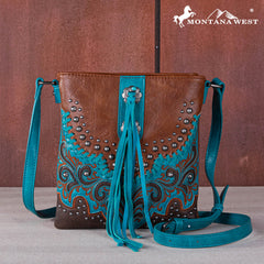 Montana West Fringe Studed Crossbody