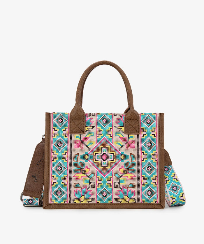 Montana West Pattern Embroidered Canvas Tote Bag Set