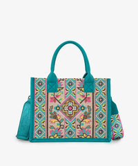 Montana West Pattern Embroidered Canvas Tote Bag - Montana West World