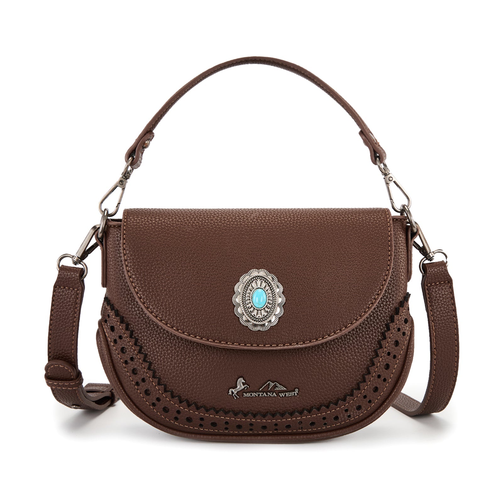 Montana West Turquoise Concho Saddle Crossbody