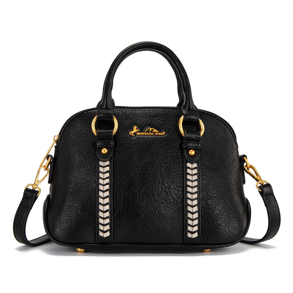 Montana West Whipstitch Dome Satchel Bag