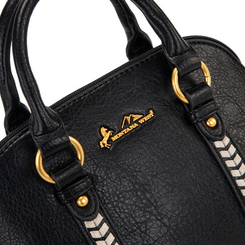 Montana West Whipstitch Dome Satchel Bag