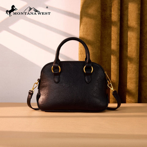 Montana West Whipstitch Dome Satchel Bag