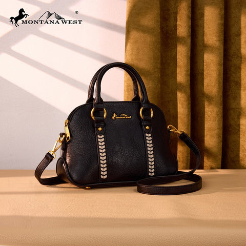 Montana West Whipstitch Dome Satchel Bag