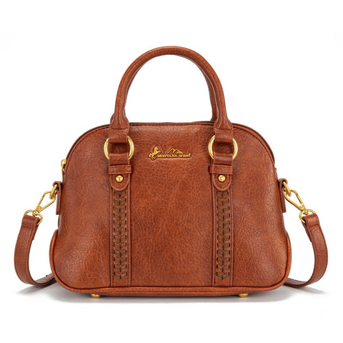 Montana West Whipstitch Dome Satchel Bag