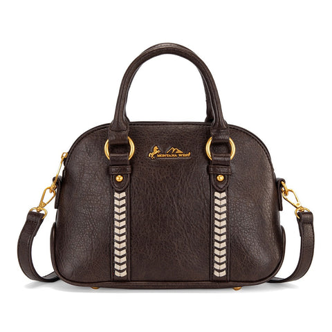 Montana West Whipstitch Dome Satchel Bag