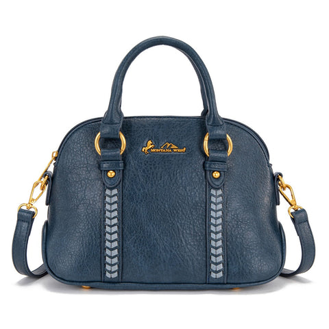 Montana West Whipstitch Dome Satchel Bag