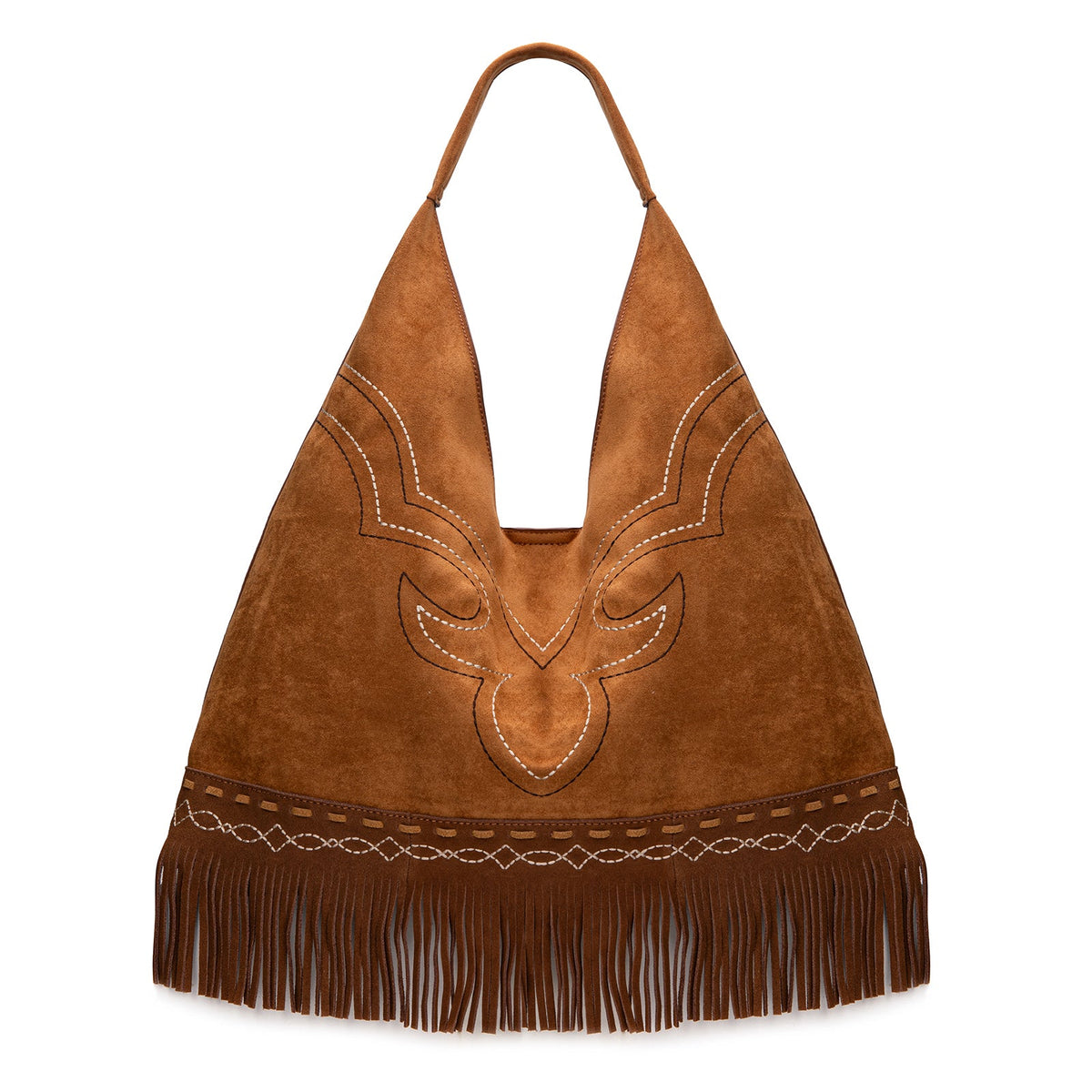 Montana West Boot Stitch Fringe Large Hobo Bag