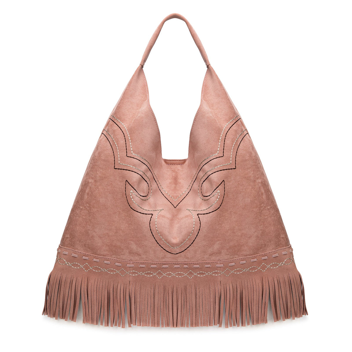 Montana West Boot Stitch Fringe Large Hobo Bag