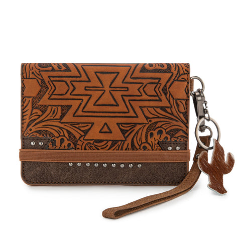 Montana West Tooled Aztec Collection Wrap Wallet