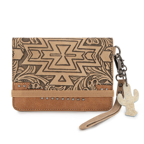 Montana West Tooled Aztec Collection Wrap Wallet