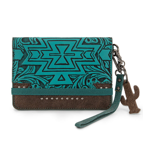 Montana West Tooled Aztec Collection Wrap Wallet