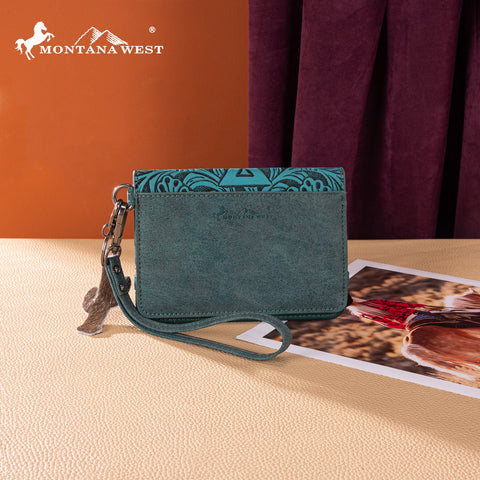 Montana West Tooled Aztec Collection Wrap Wallet