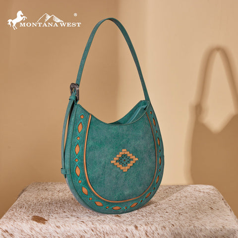 Montana West Western Aztec Cut-Out Hobo Shoulder Bag