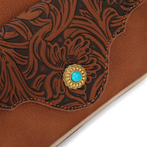Montana West Tooled Floral Chain Shoulder Crossbody Bag