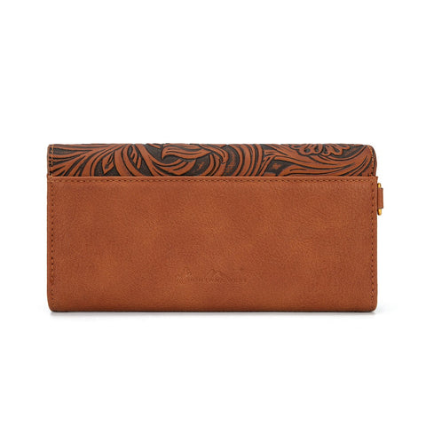 Montana West Tooled Floral Turquoise Wristlet Wallet