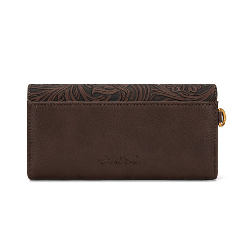 Montana West Tooled Floral Turquoise Wristlet Wallet