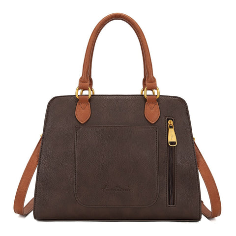Montana West Western Tooled Floral Concealed Carry Satchel Bag/Crossbody