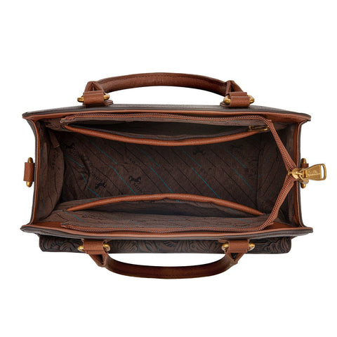 Montana West Western Tooled Floral Concealed Carry Satchel Bag/Crossbody