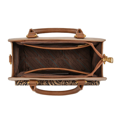 Montana West Western Tooled Floral Concealed Carry Satchel Bag/Crossbody