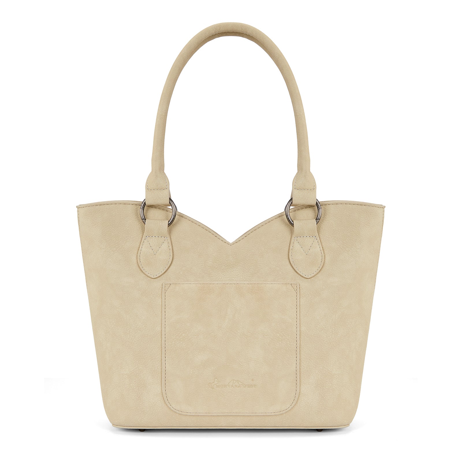 Montana West Tooled & Cowhide Whipstitch Tote Bag