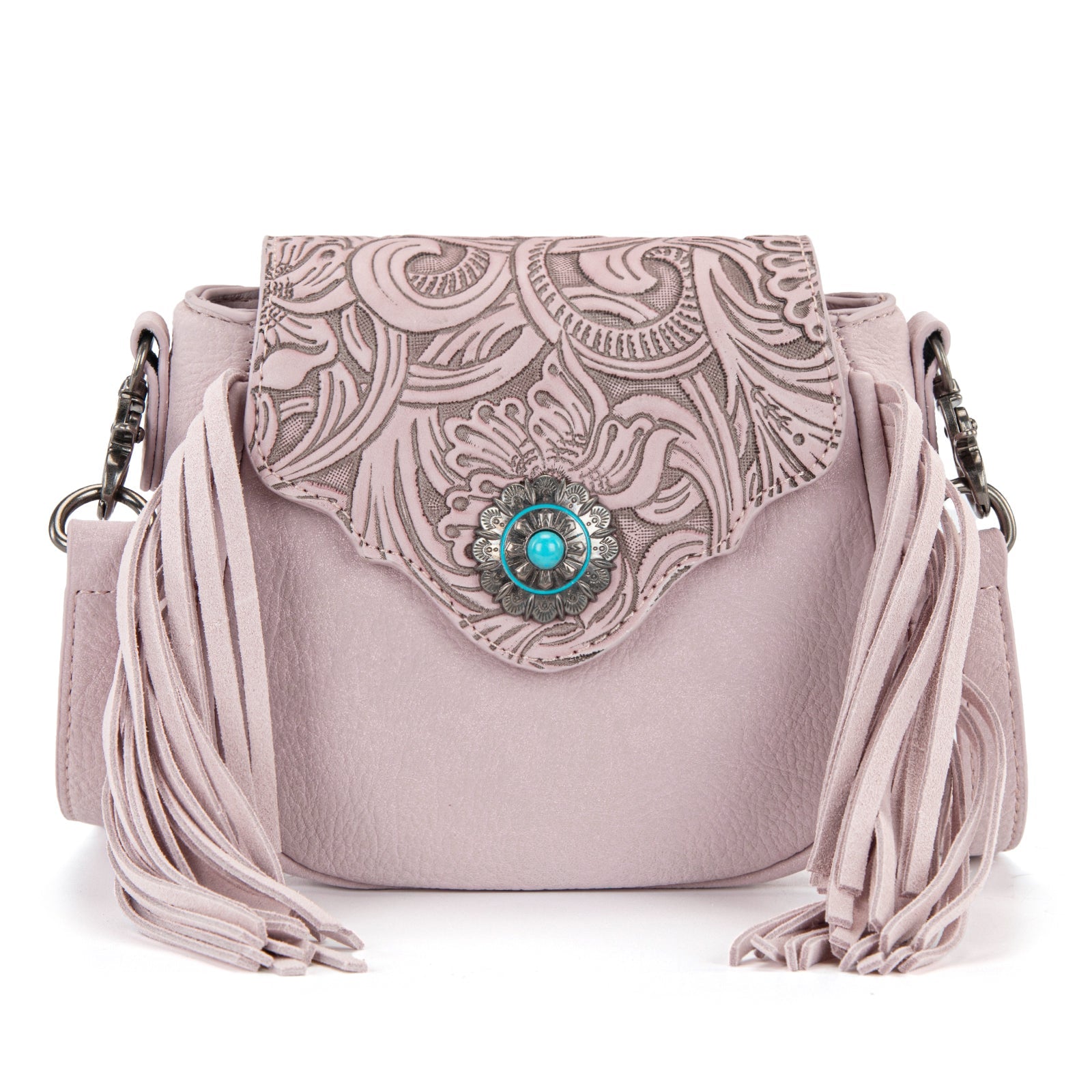 Montana West Embossed Fringe Mini Crossbody