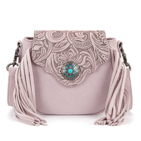 Montana West Embossed Fringe Mini Crossbody