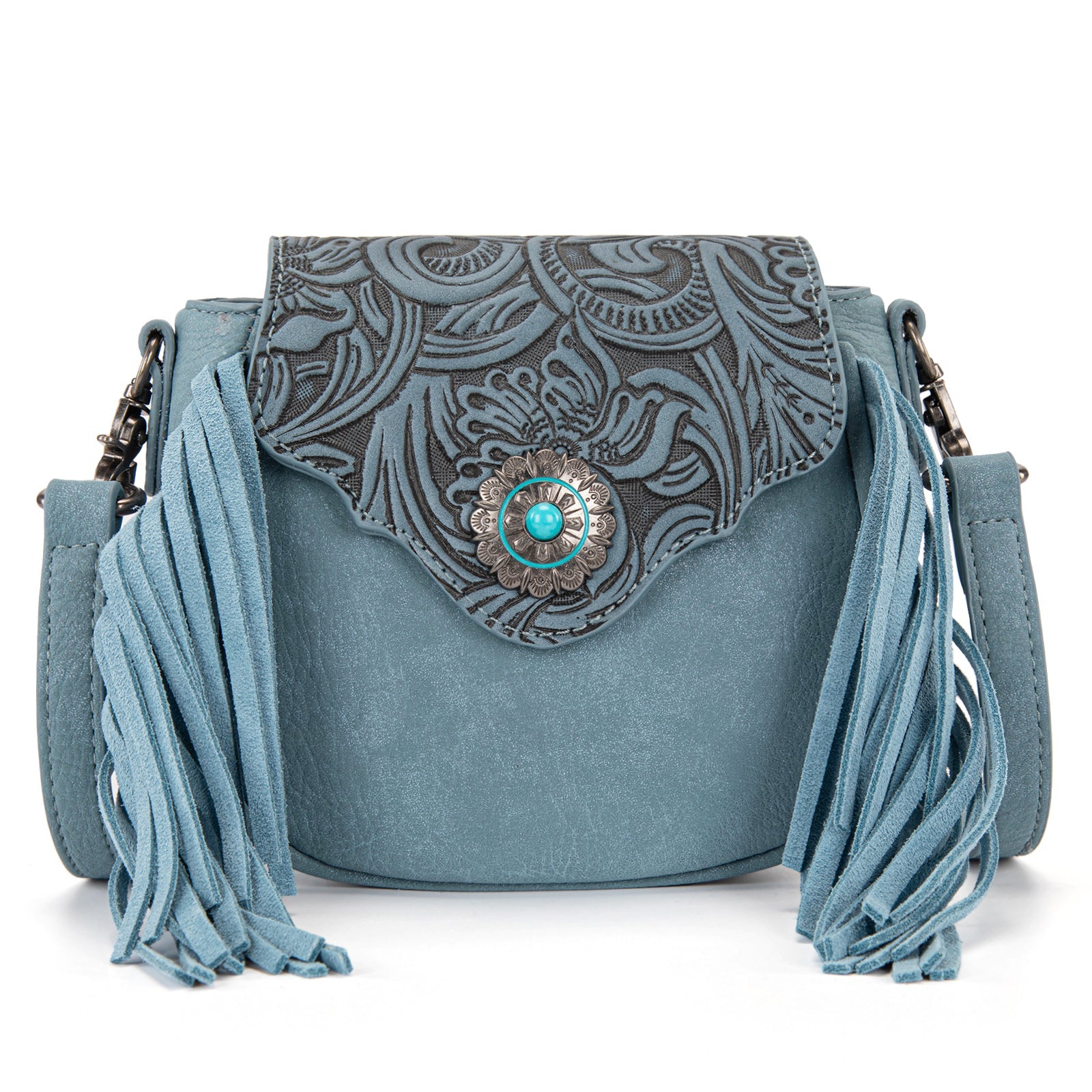 Montana West Embossed Fringe Mini Crossbody