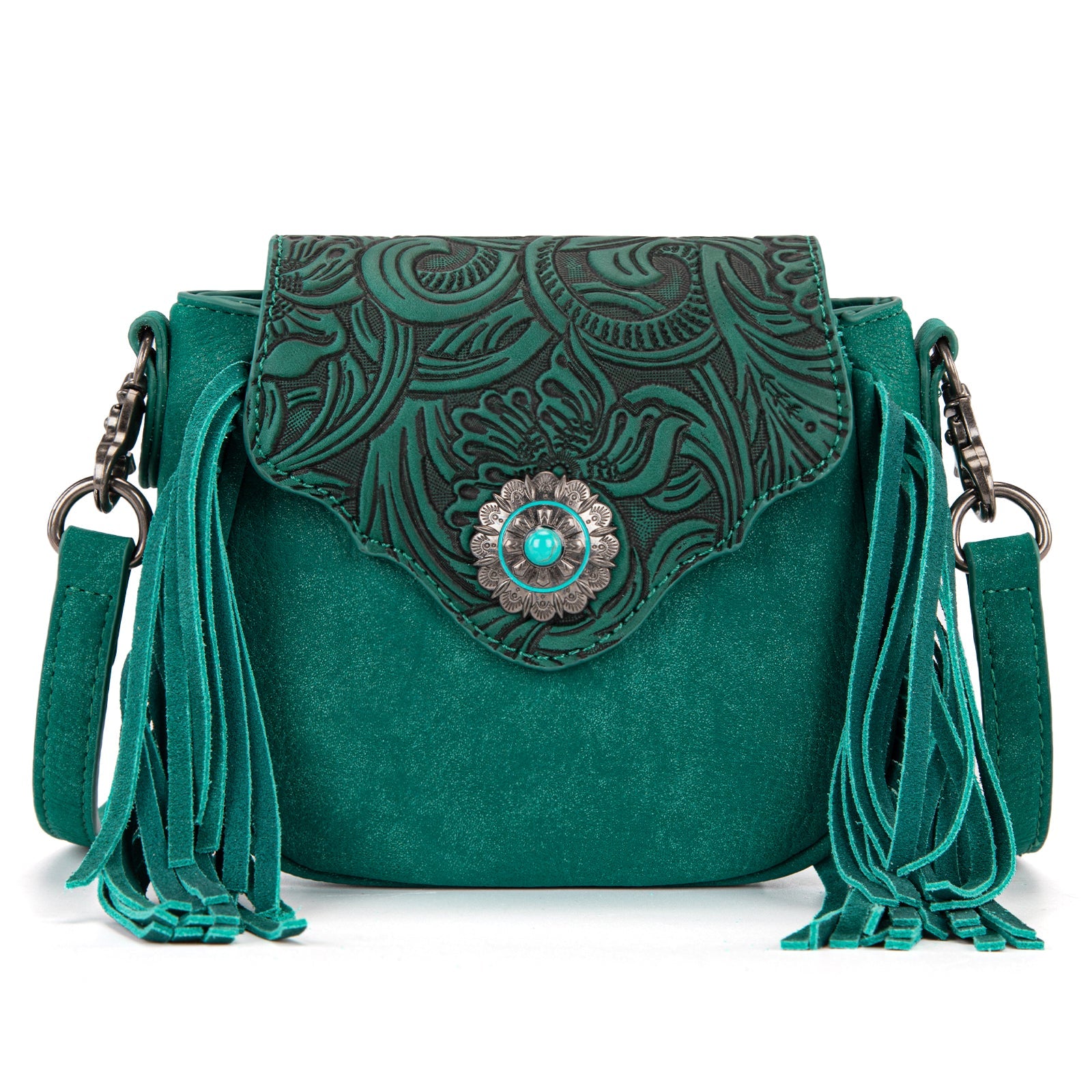 Montana West Embossed Fringe Mini Crossbody