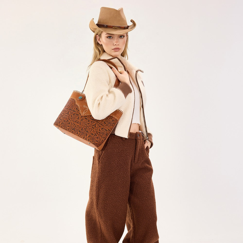 Montana West Tooled Floral Concealed Carry Tote Bag