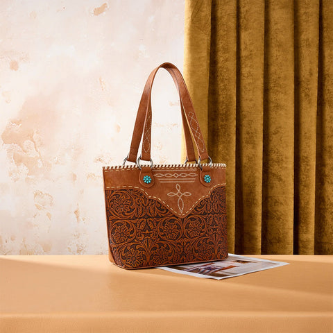 Montana West Tooled Floral Concealed Carry Tote Bag