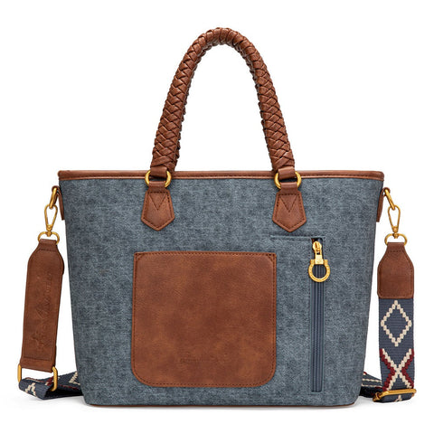 Montana West American Flag Braided Concealed Carry Tote Bag