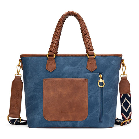 Montana West American Flag Braided Concealed Carry Tote Bag