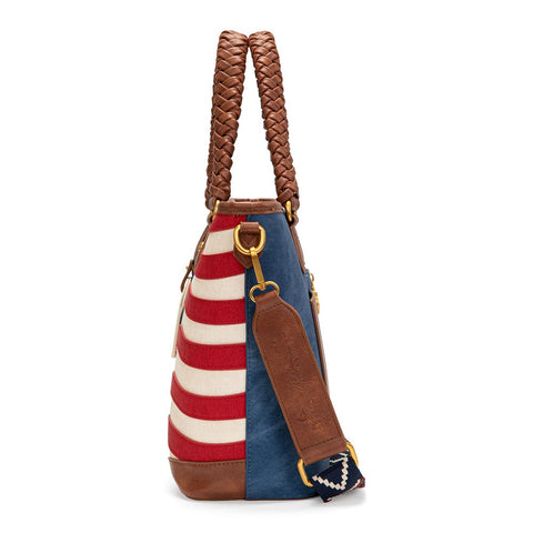 Montana West American Flag Braided Concealed Carry Tote Bag