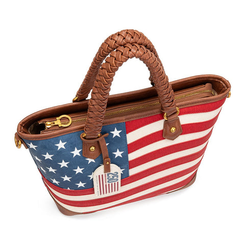 Montana West American Flag Braided Concealed Carry Tote Bag