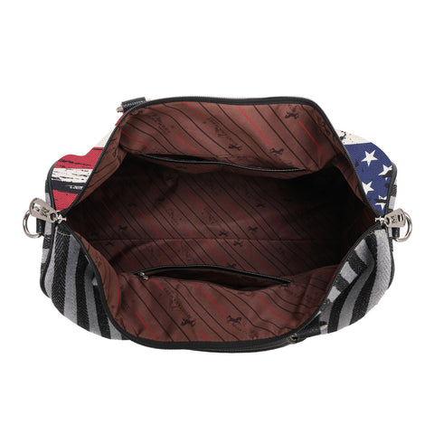 Montana West American Flag Canvas Weekender Bag