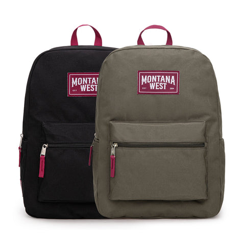 Montana West Solid Color Backpack - 2Pcs Set