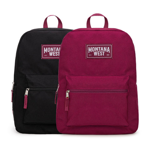Montana West Solid Color Backpack - 2Pcs Set