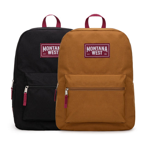 Montana West Solid Color Backpack - 2Pcs Set